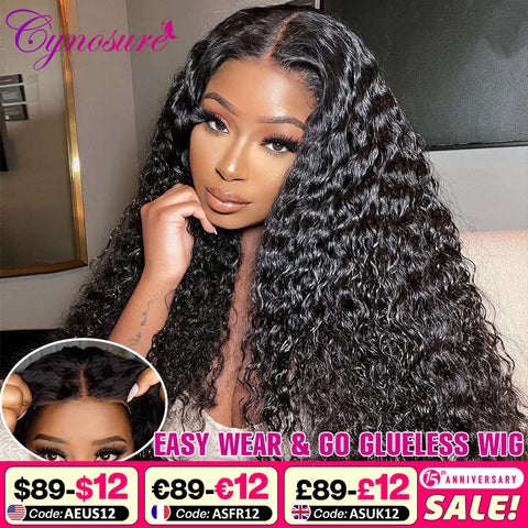 Cynosure Hair HD Lace Frontal Wig Pre Cut Glueless Wig Human Hair Ready to Wear Pre Plucked Brazilian Curly Human Hair Wigs