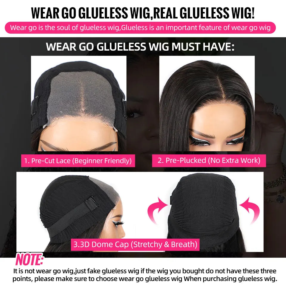 Glueless Loose Deep Wave Bob Wig – 100% Brazilian Human Hair, 4x4 Pre-Cut Transparent Lace, Wear & Go Wig for Women