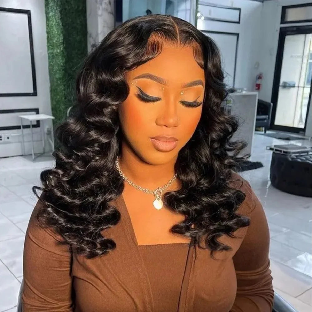 Glueless Loose Deep Wave Bob Wig – 100% Brazilian Human Hair, 4x4 Pre-Cut Transparent Lace, Wear & Go Wig for Women