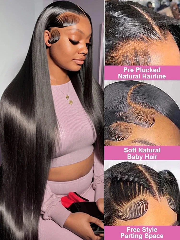 Locks & Luxe 46-50 Inch HD Bone Straight Lace Front Wig