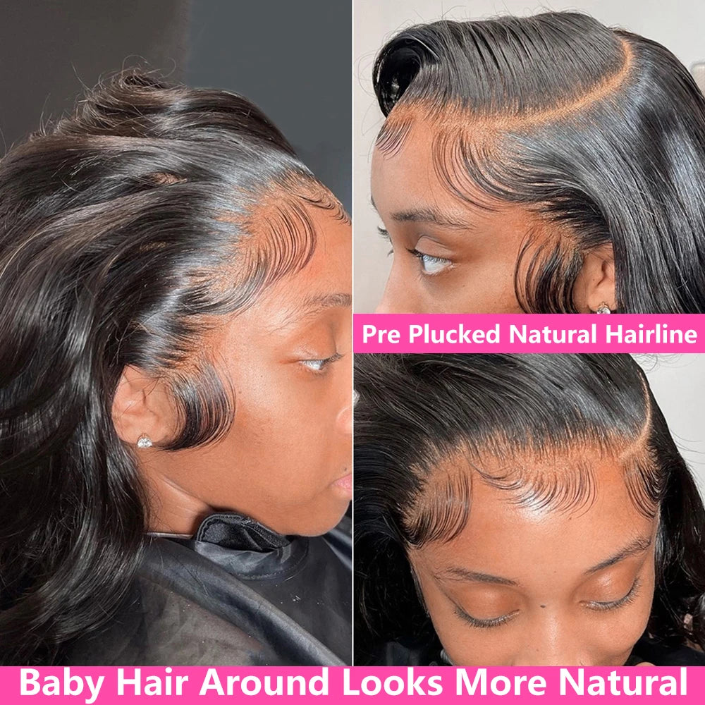 30-40 Inch Body Wave 13x4/13x6 HD Lace Front Wig, Pre-Plucked Human Hair for Black Women